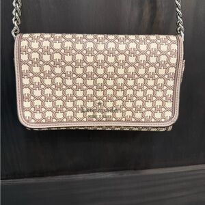 kate spade Cream & Taupe Patterned Chain Crossbody